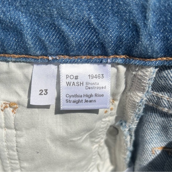 REFORMATION Cynthia High Rise Straight Jean Shasta Destroyed Size 23 - Picture 11 of 14